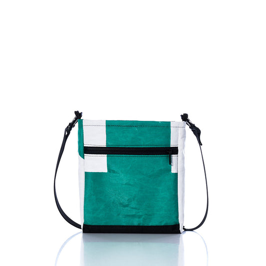 Vintage Green and White Small Voyager Crew Crossbody Alternate View