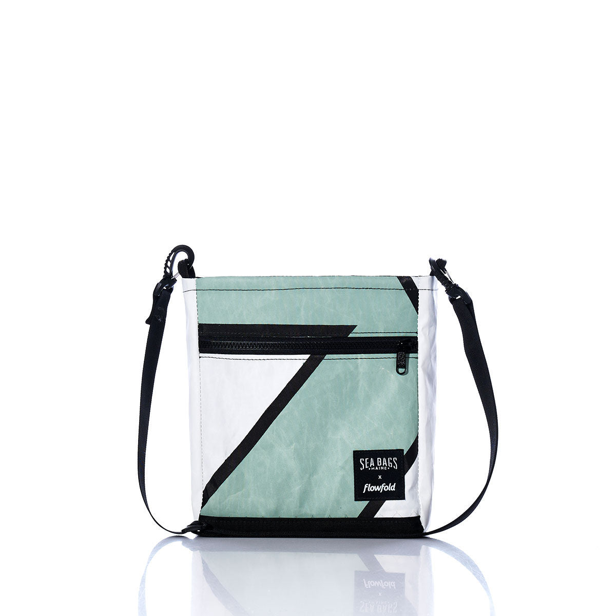 Vintage Green and White Small Voyager Crew Crossbody
