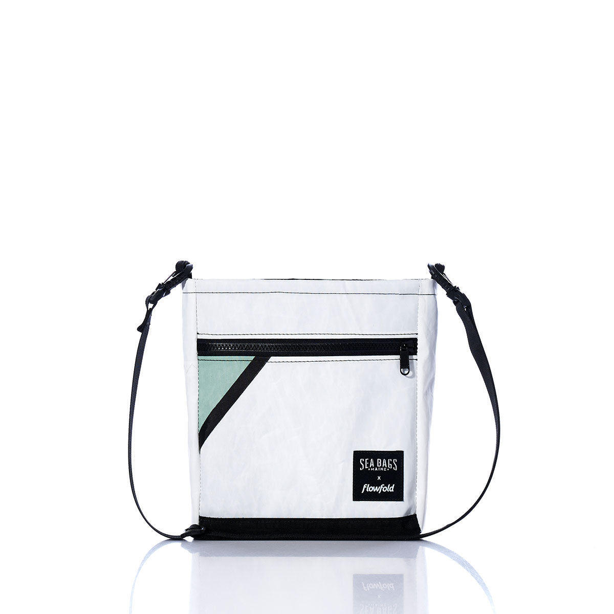 Vintage Green and White Small Voyager Crew Crossbody