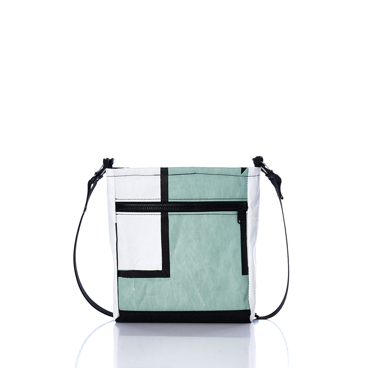 Vintage Green and White Small Voyager Crew Crossbody Alternate View