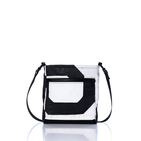 Vintage Black and White Small Voyager Crew Crossbody Alternate View