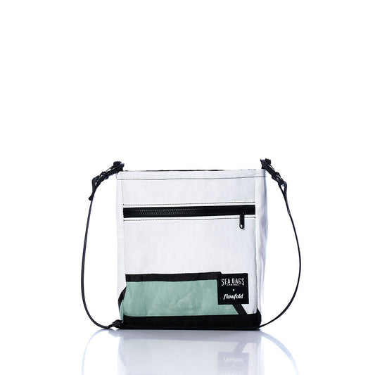 Vintage Green and White Small Voyager Crew Crossbody