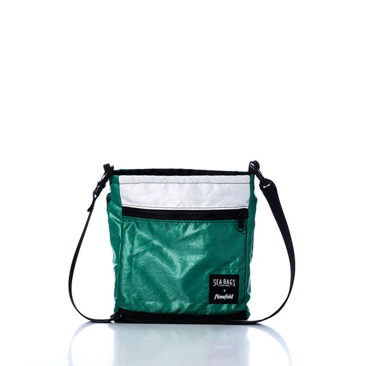 Vintage Green and White Small Voyager Crew Crossbody