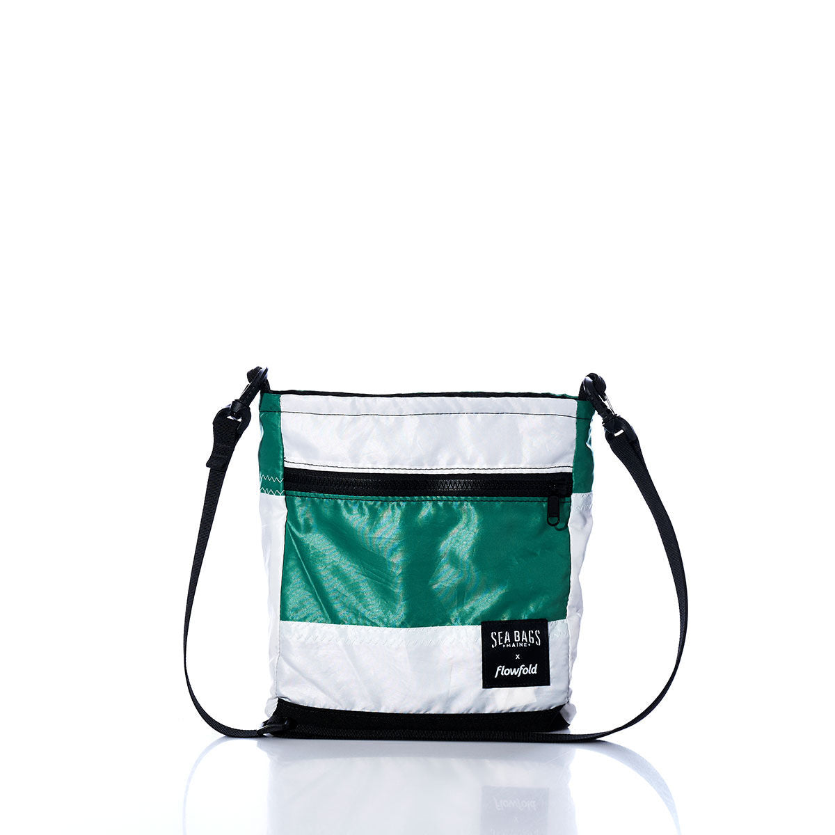 Vintage Green and White Small Voyager Crew Crossbody