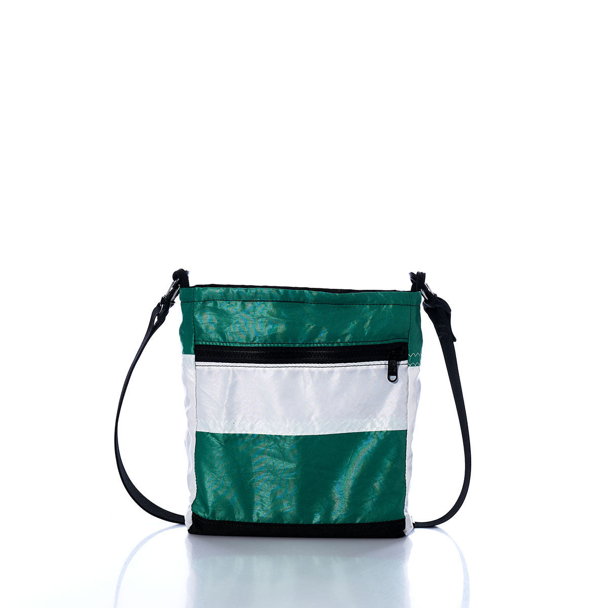Vintage Green and White Small Voyager Crew Crossbody Alternate View