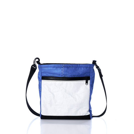 Vintage Blue and White Small Voyager Crew Crossbody Alternate View
