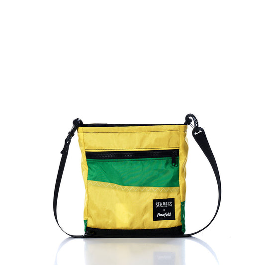 Vintage Green and White Small Voyager Crew Crossbody