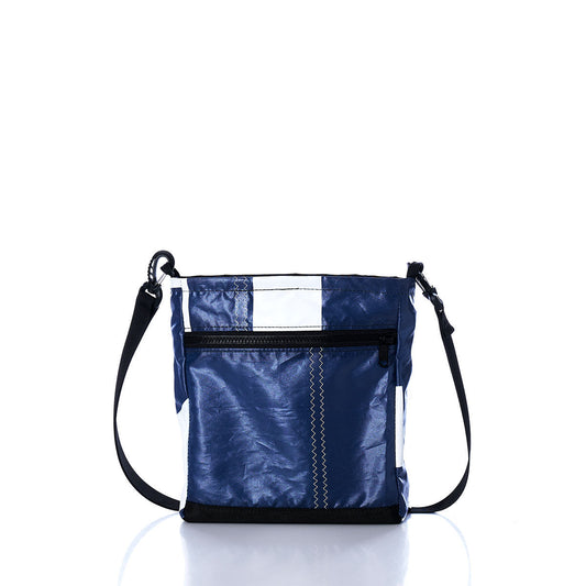 Vintage Blue and White Small Voyager Crew Crossbody Alternate View