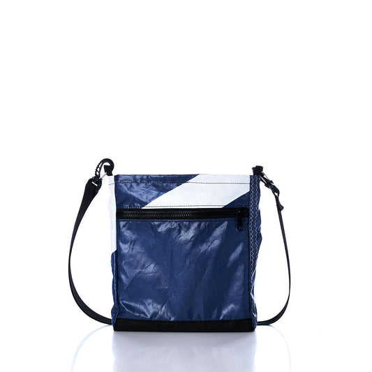 Vintage Blue and White Small Voyager Crew Crossbody Alternate View