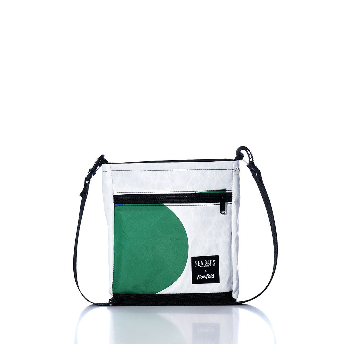 Vintage Green and White Small Voyager Crew Crossbody