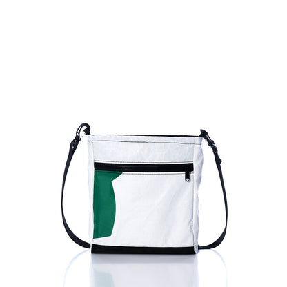 Vintage Green and White Small Voyager Crew Crossbody Alternate View