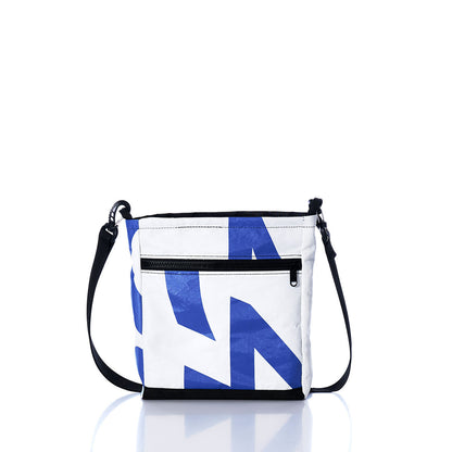 Vintage Blue and White Small Voyager Crew Crossbody Alternate View