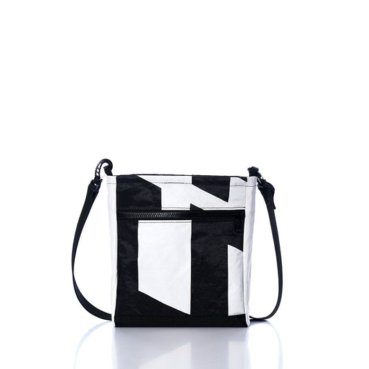 Vintage Black and White Small Voyager Crew Crossbody Alternate View