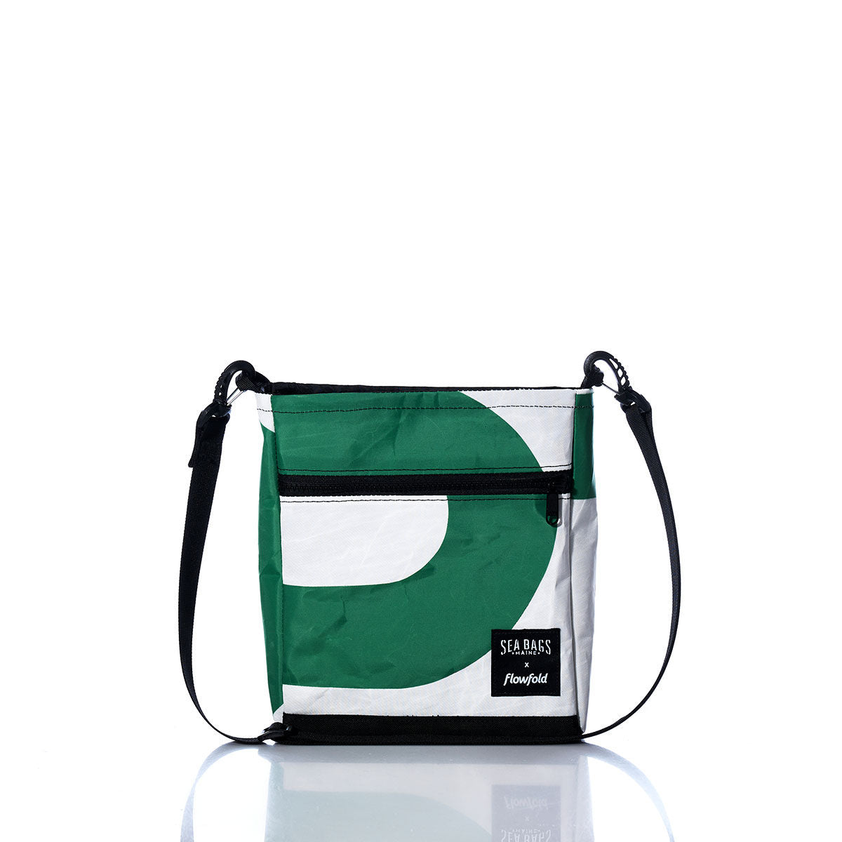 Vintage Green and White Small Voyager Crew Crossbody
