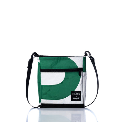 Vintage Green and White Small Voyager Crew Crossbody