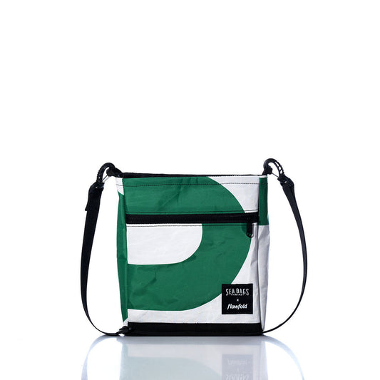 Vintage Green and White Small Voyager Crew Crossbody