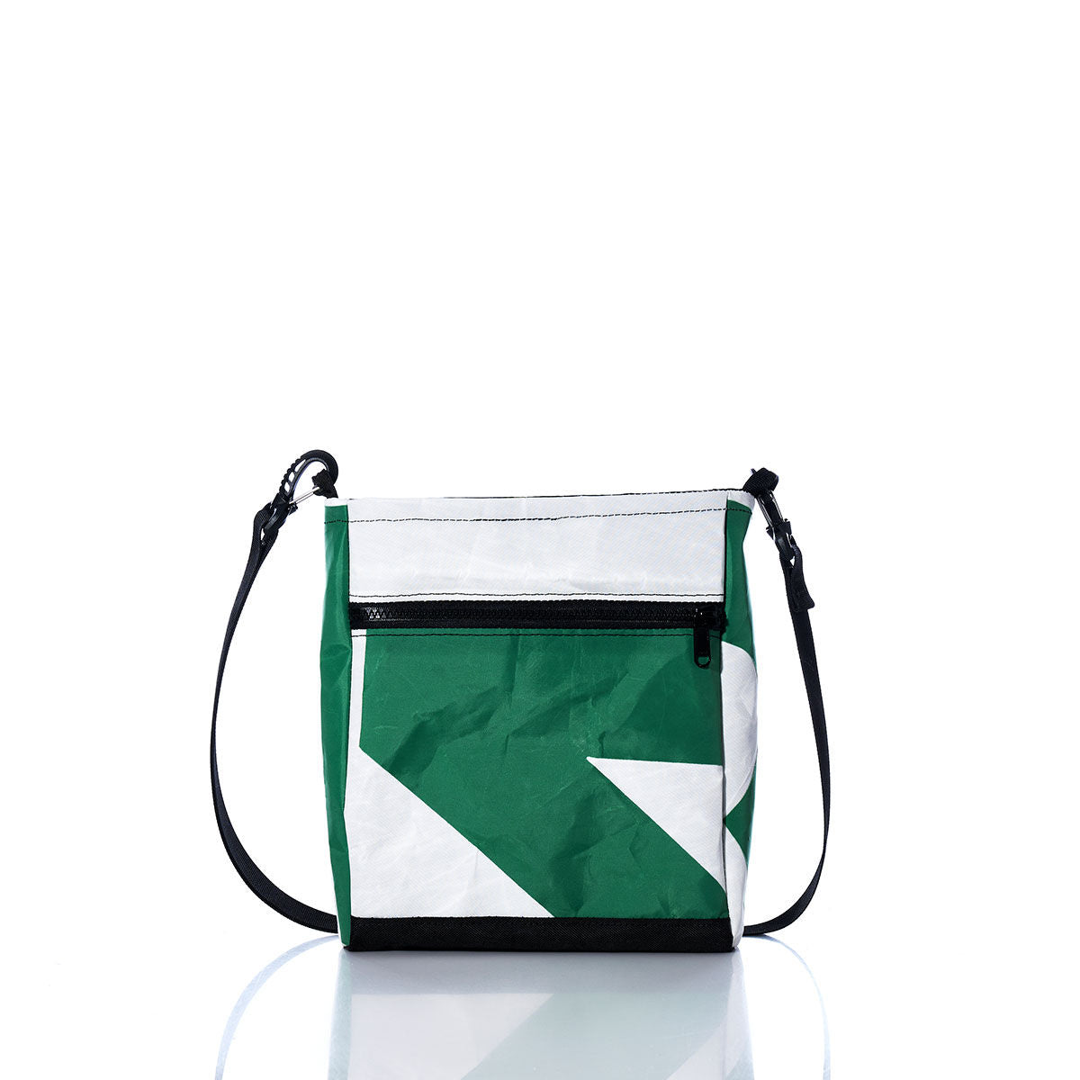 Vintage Green and White Small Voyager Crew Crossbody Alternate View