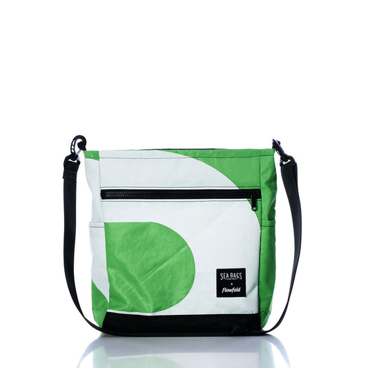 Vintage Green and White Medium Voyager Crew Crossbody