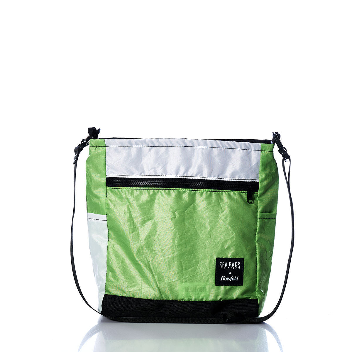 Vintage Green and White Medium Voyager Crew Crossbody