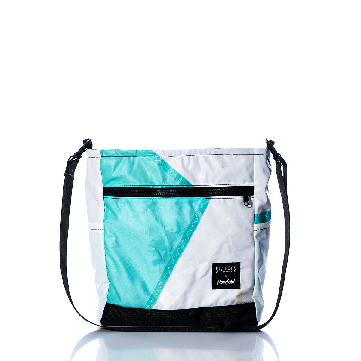 Vintage Teal and White Medium Voyager Crew Crossbody