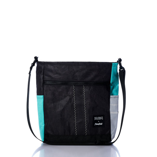 Vintage Black and Teal Medium Voyager Crew Crossbody