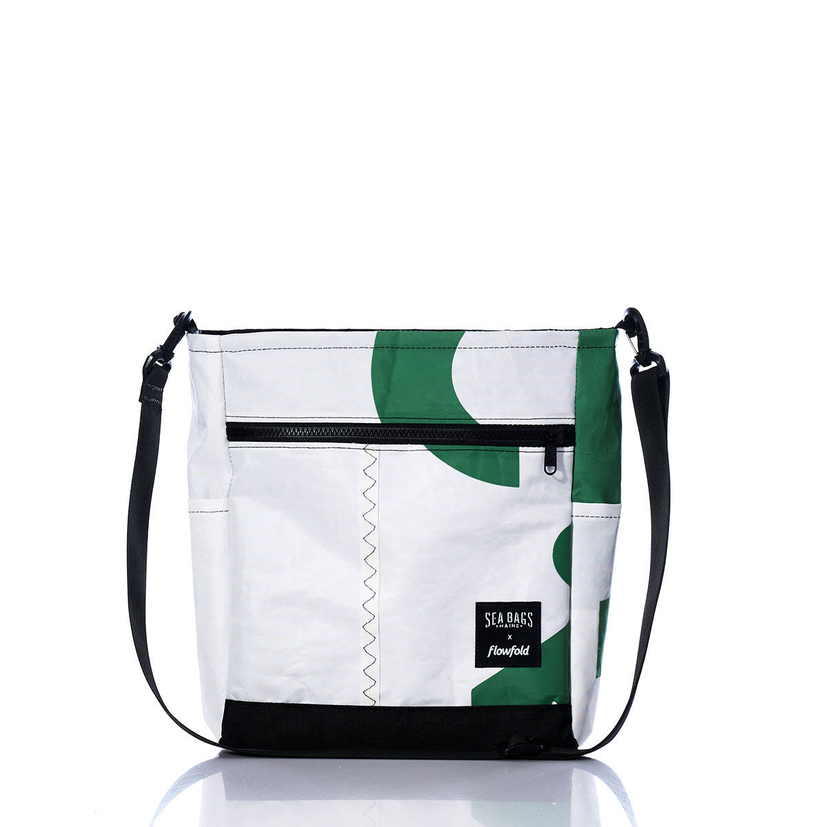 Vintage Green and White Medium Voyager Crew Crossbody