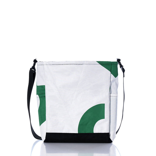 Vintage Green and White Medium Voyager Crew Crossbody Alternate View