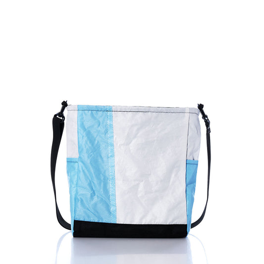 Vintage Blue and White Medium Voyager Crew Crossbody Alternate View