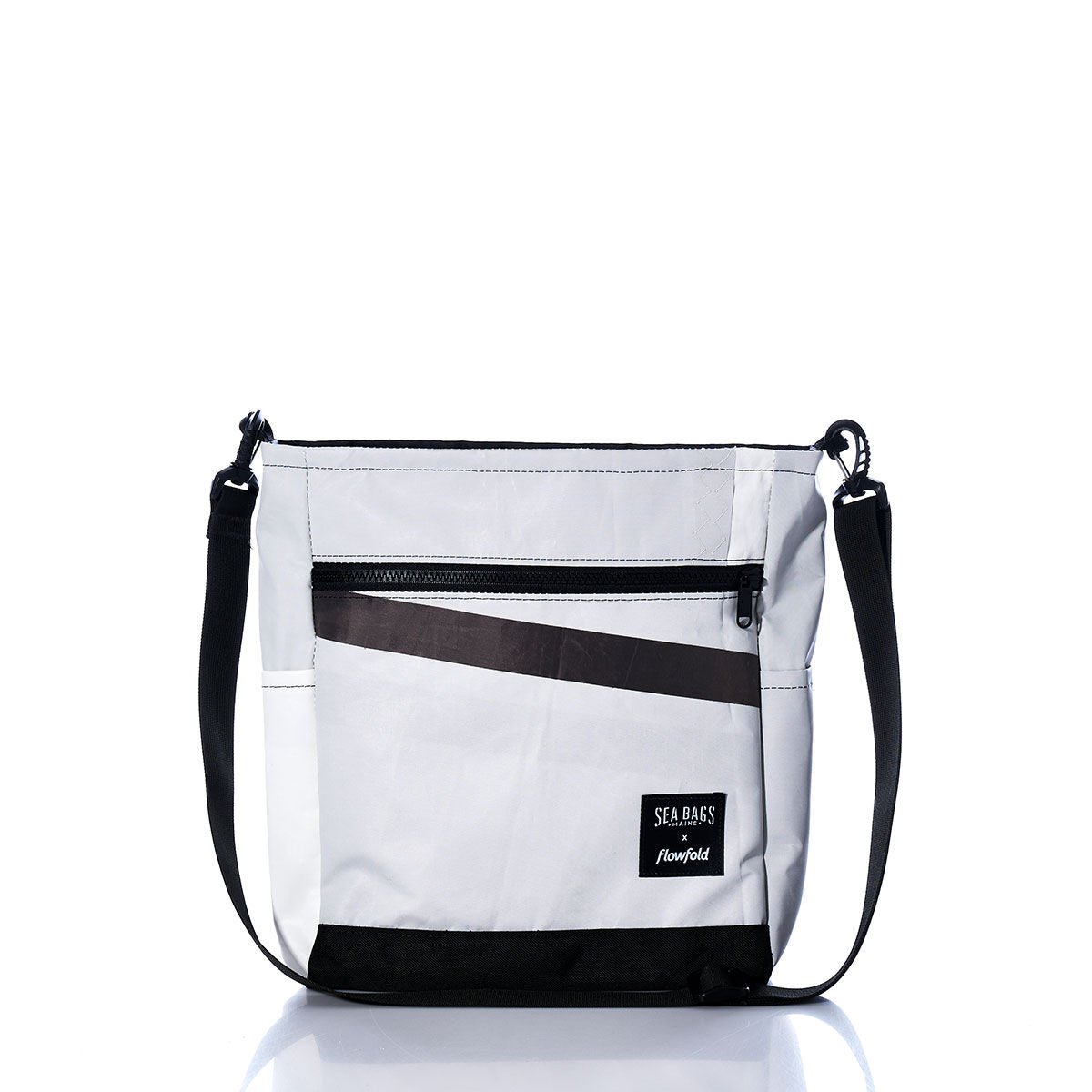 Vintage Gray and White Medium Voyager Crew Crossbody