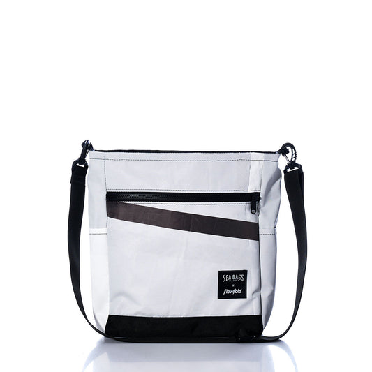 Vintage Gray and White Medium Voyager Crew Crossbody