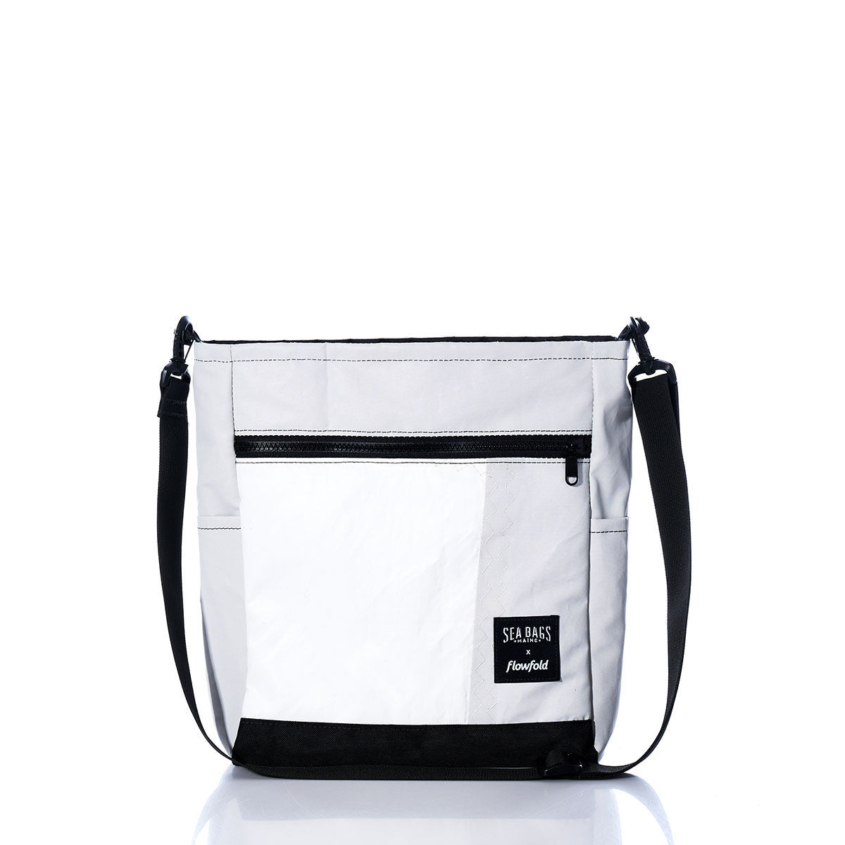 Vintage Gray and White Medium Voyager Crew Crossbody