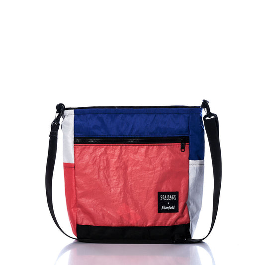 Vintage Blue and Orange Medium Voyager Crew Crossbody