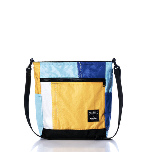 Vintage Blue and Yellow Medium Voyager Crew Crossbody