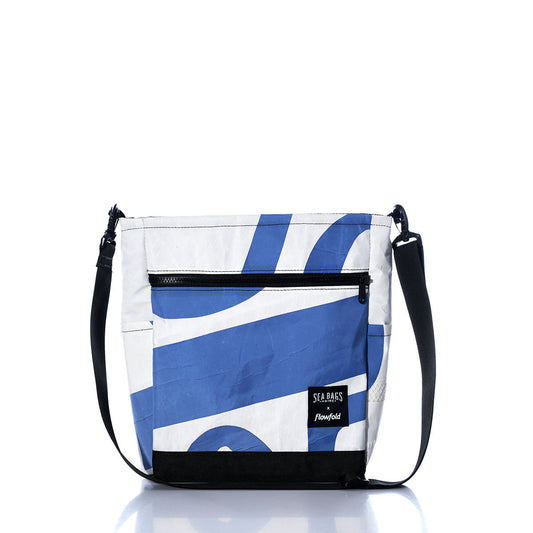 Vintage Blue and White Medium Voyager Crew Crossbody