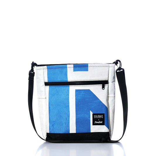 Vintage Blue and White Medium Voyager Crew Crossbody