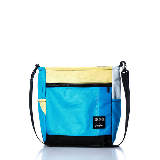 Vintage Blue and Yellow Medium Voyager Crew Crossbody