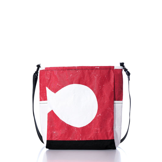 Vintage Red and White Medium Voyager Crew Crossbody Alternate View