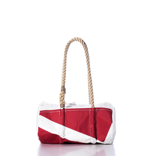 Vintage Red and White Baguette Bag