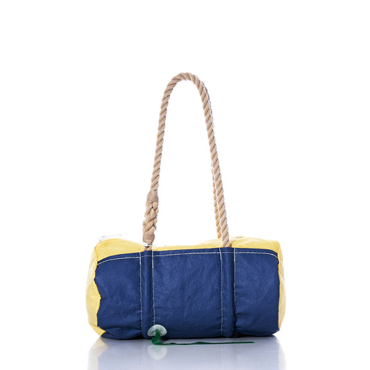 Vintage Blue and Yellow Baguette Bag