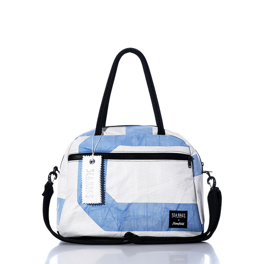 Vintage Blue Letters Essential Weekender Travel Bag