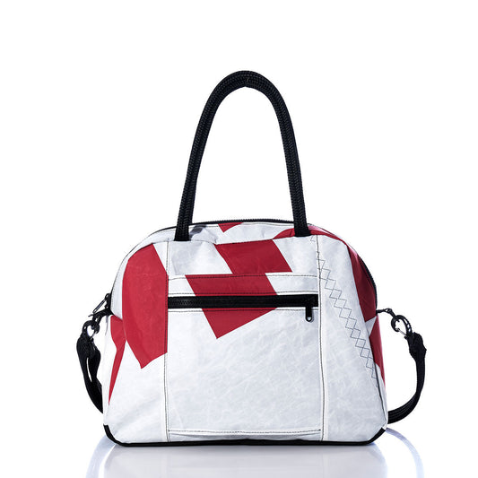 Vintage Red and White Essential Weekender Travel Bag Alternate View