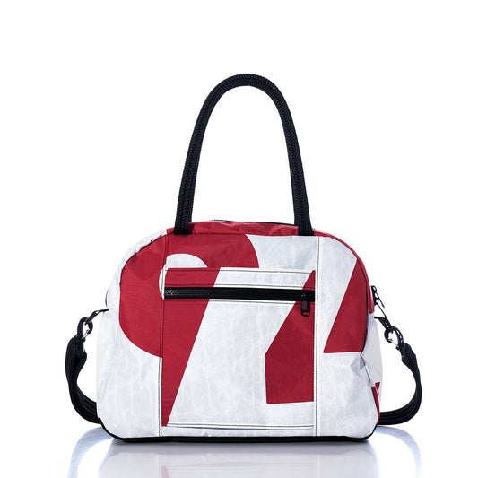 Vintage Red and White Essential Weekender Travel Bag Alternate View