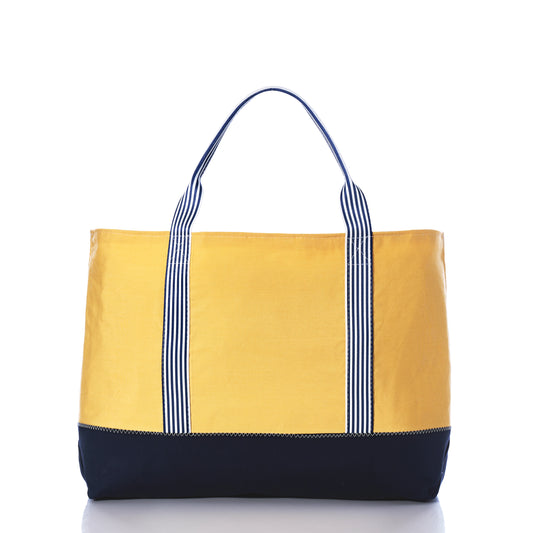Vintage Yellow Canvas Large Tote