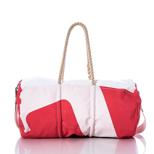 Vintage Red and White Duffel Alternate View