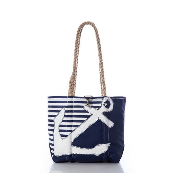 Breton Stripe White Anchor Handbag – Sea Bags