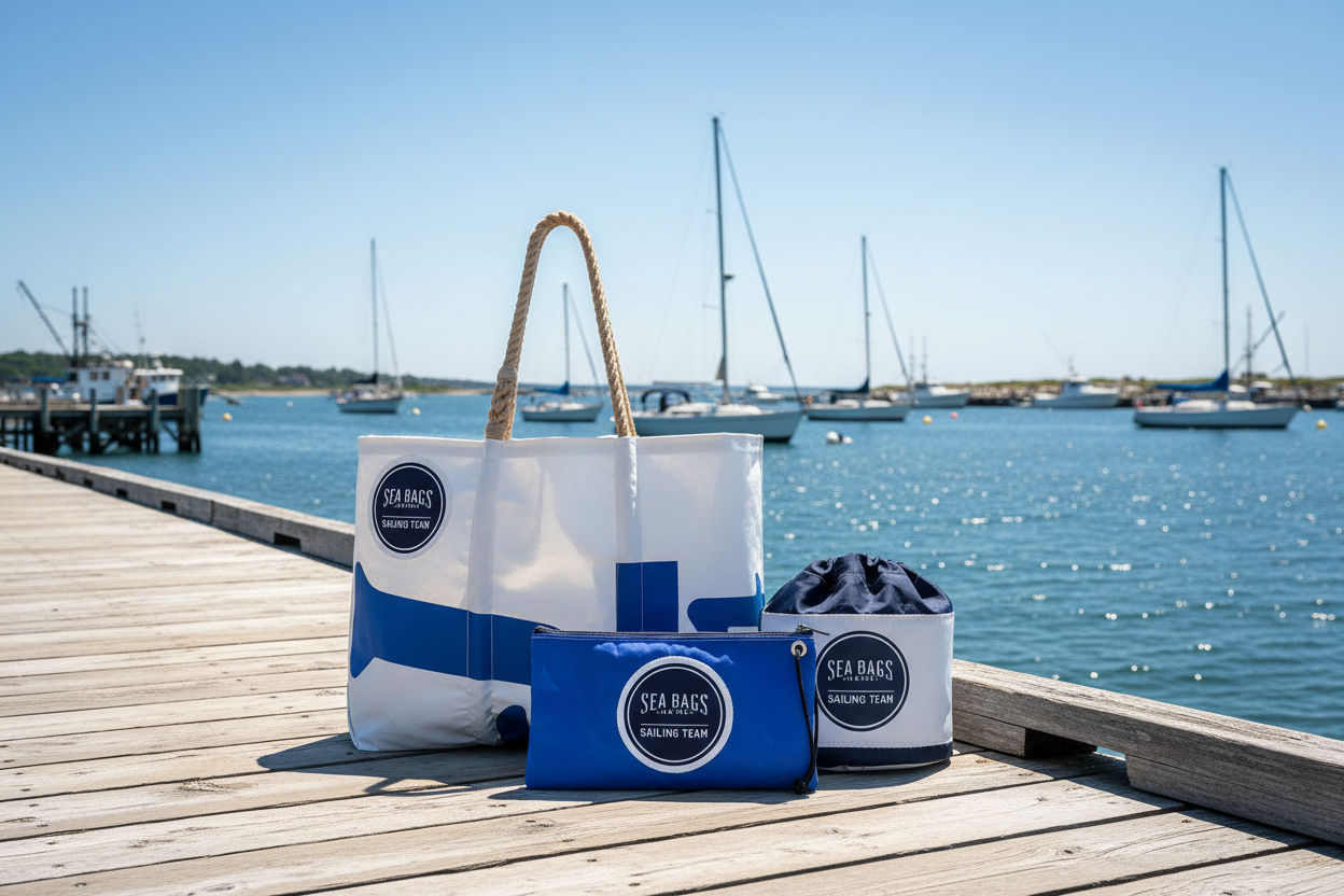 race day sailing team recycled sail tote wristlet and ditty bag