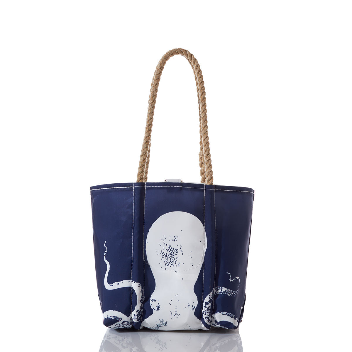 White on Navy Octopus Handbag