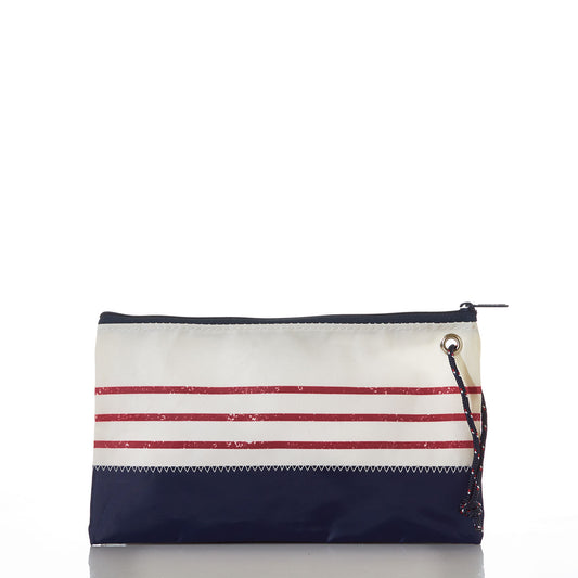 Red Mariner Stripe Large Wristlet