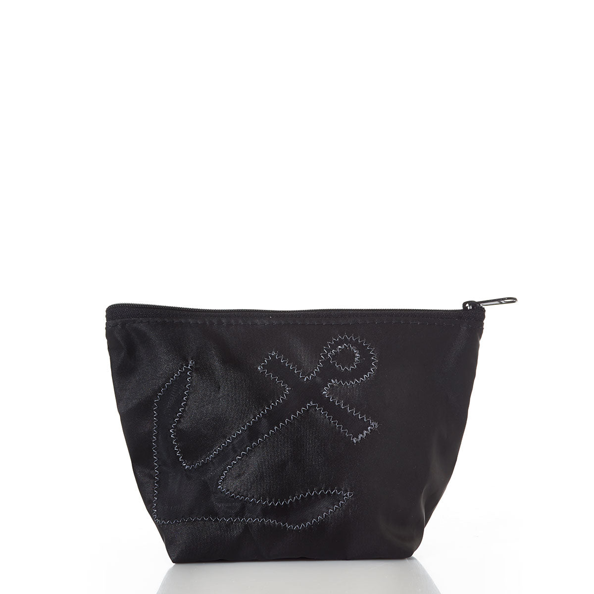 Black-on-Black Anchor Cosmetic Bag