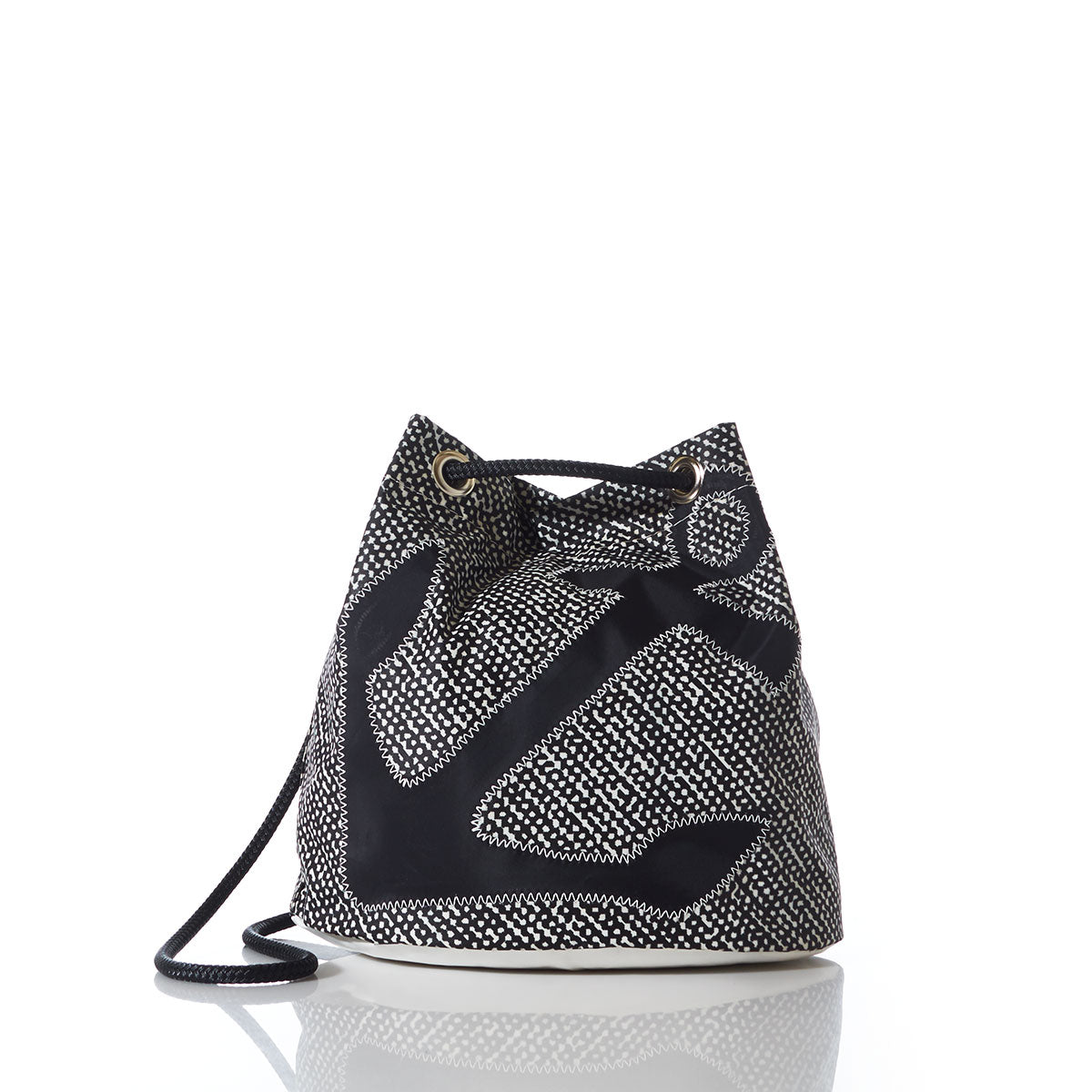 Black Anchor on Barnacle Print Convertible Bucket Bag